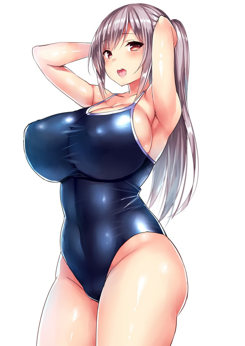 Secondary erotic image of the swimsuit that the meat of Muchimuchi is protr...