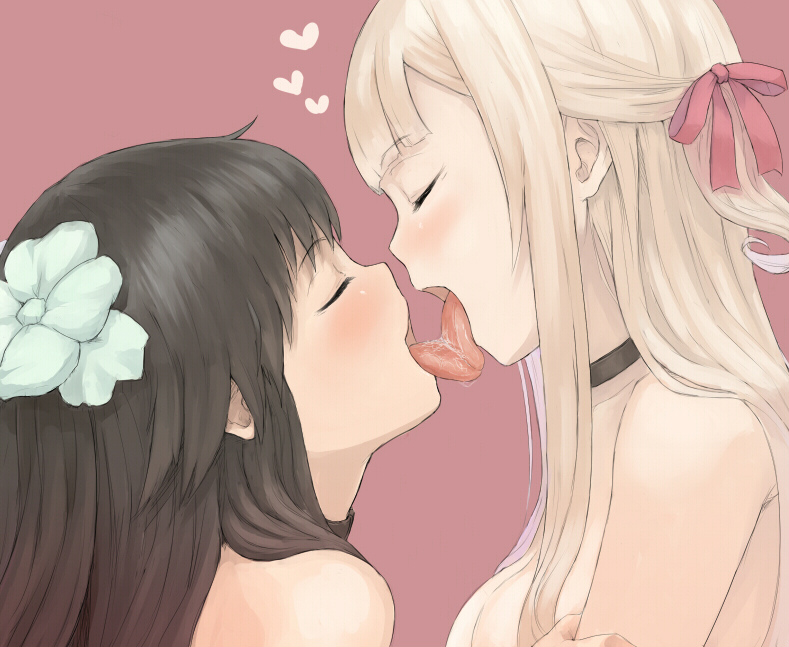 Comic nude picture with hentai lesbian kissing